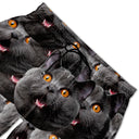 Motif de visage d'animal de compagnie personnalisé avec photo amusante - Cadeau pour hommes, amoureux des chiens et des chats, famille - Short de plage unisexe personnalisé