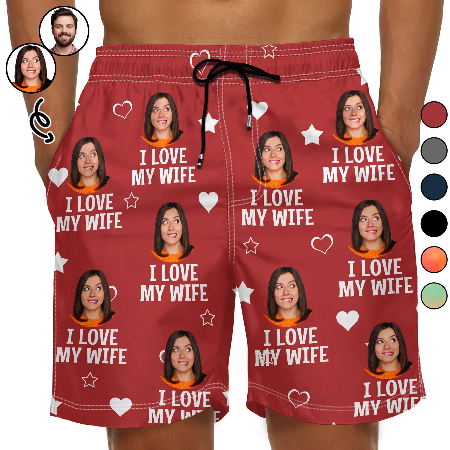 I Love My Wife, Personalized Boxer, Funny Gift For Him, Custom