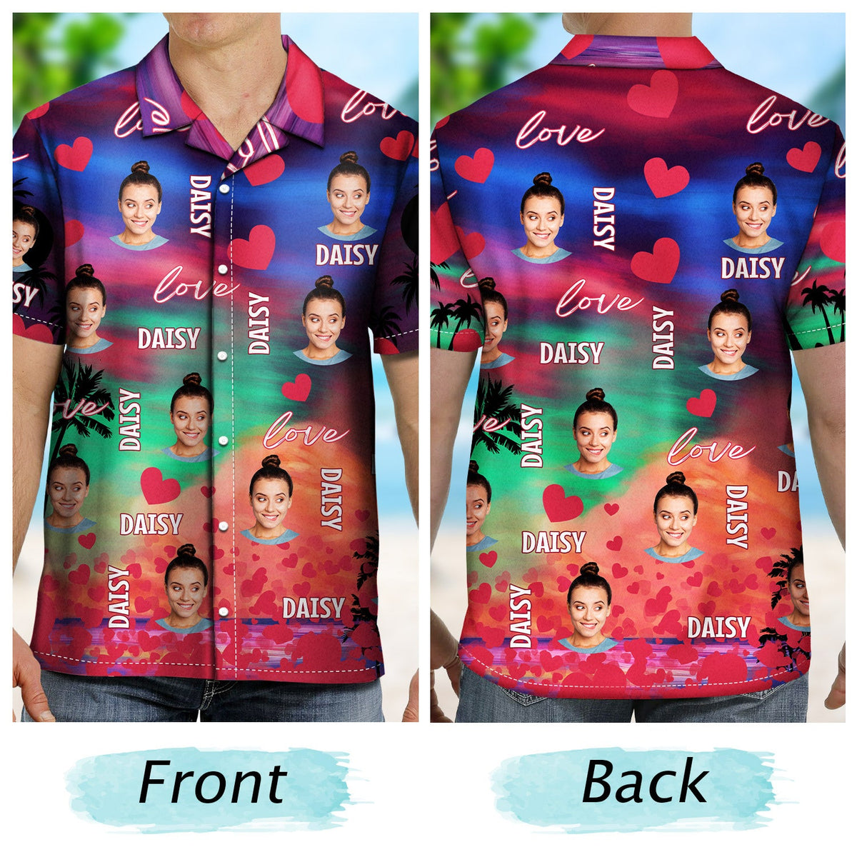 Custom Photo Funny Love - Gift For Husband, Boyfriend - Personalized Hawaiian Shirt