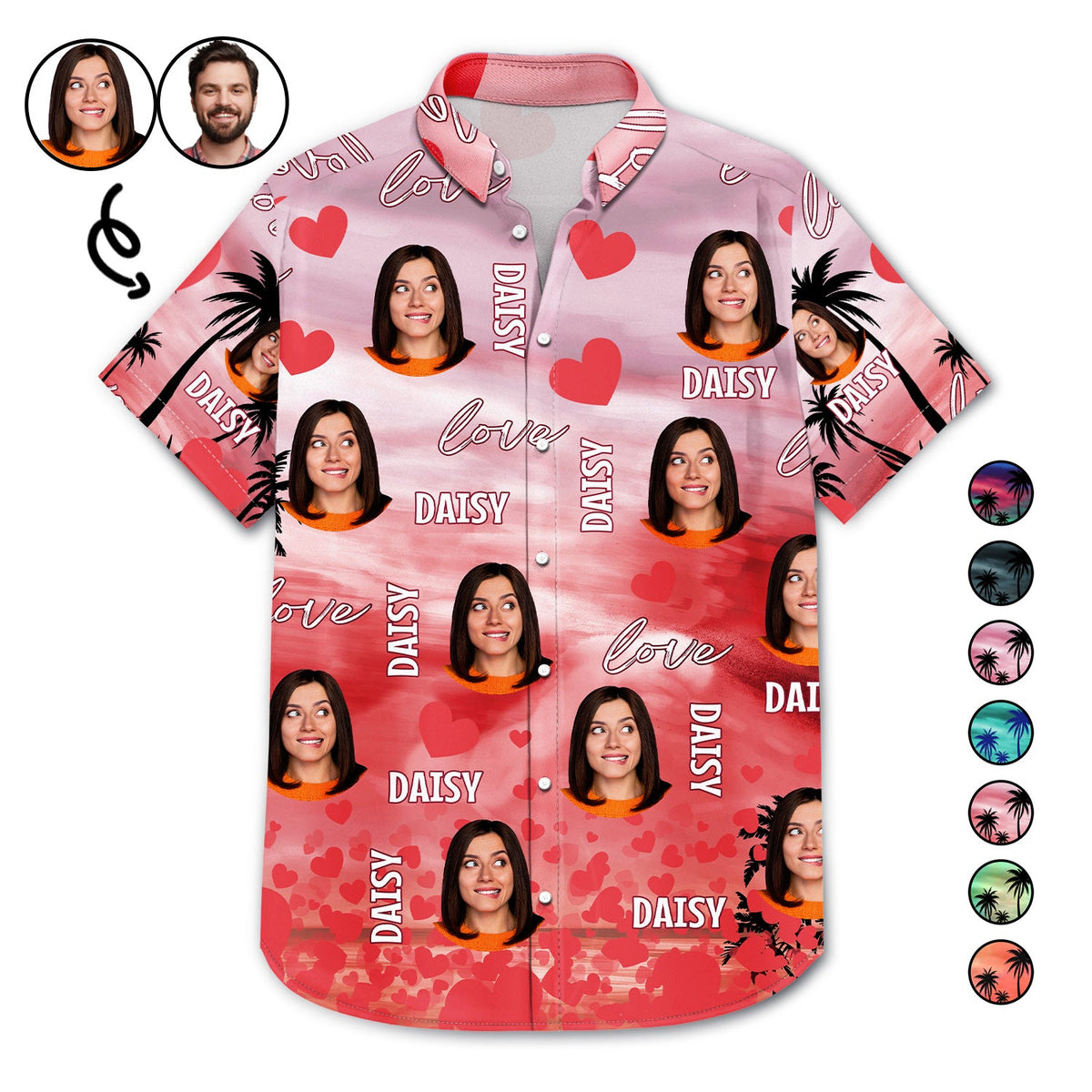 Custom Photo Funny Love - Gift For Husband, Boyfriend - Personalized Hawaiian Shirt