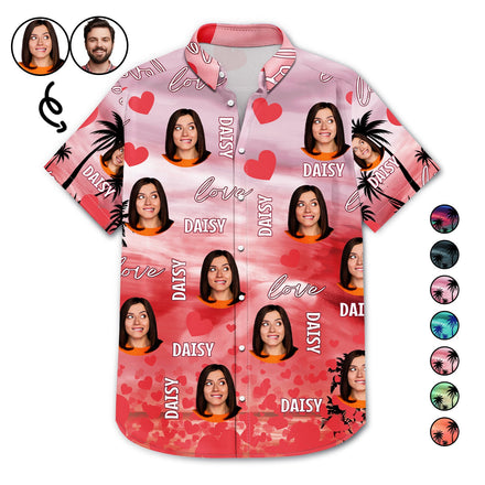 Custom Photo Funny Love - Gift For Husband, Boyfriend - Personalized Hawaiian Shirt