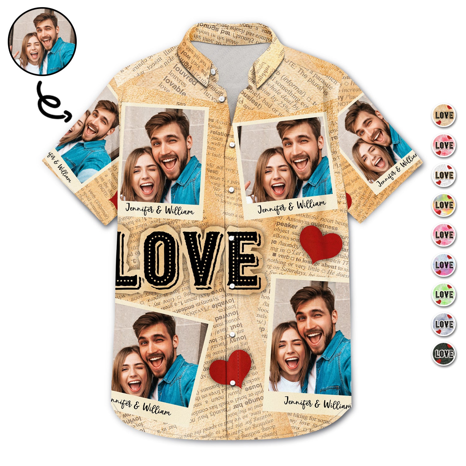 Custom Photo Newspaper Funny Love - Gift For Couples, Husband, Boyfriends - Personalized Hawaiian Shirt