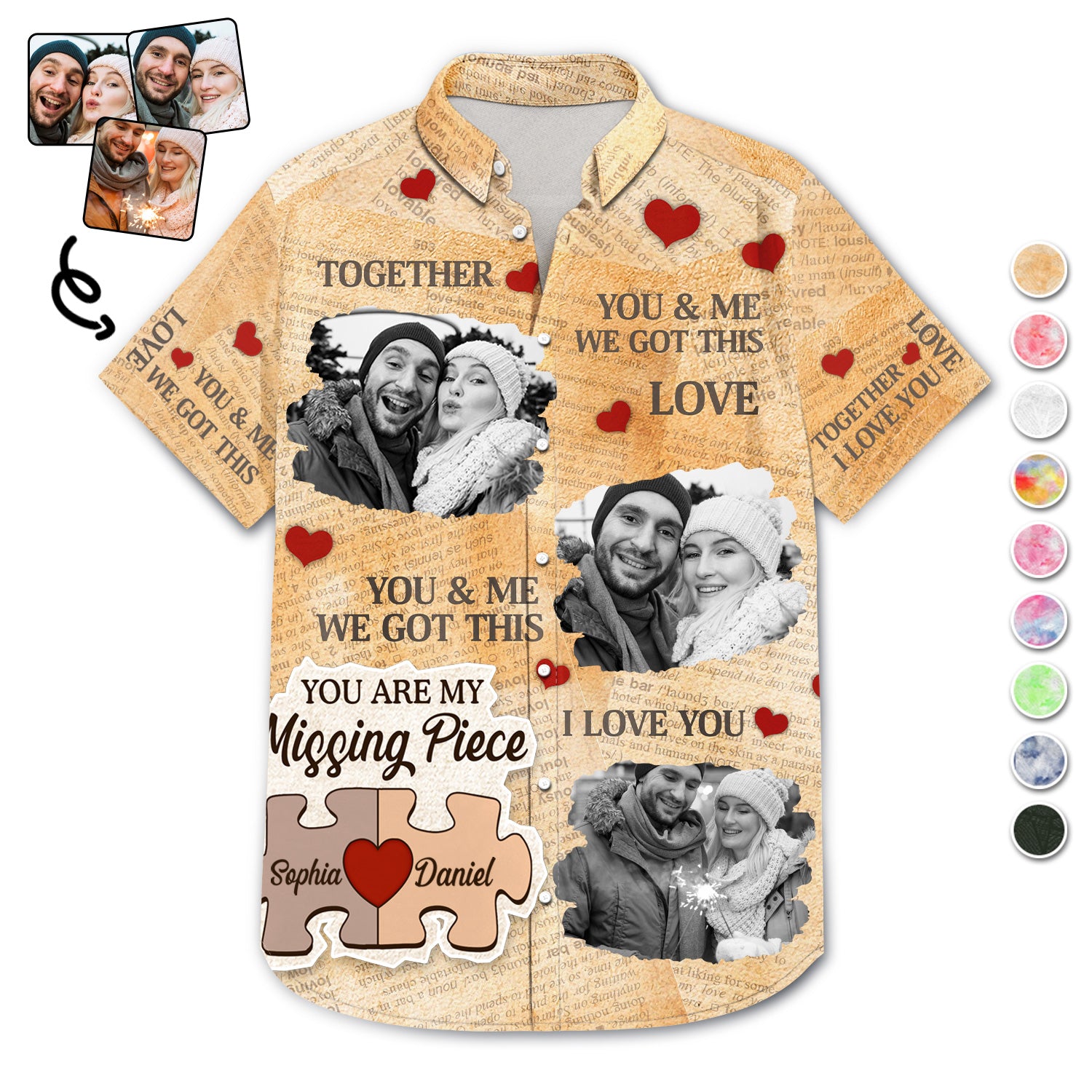 Custom Photo You Are The Missing Piece - Gift For Couples, Husband, Boyfriends - Personalized Hawaiian Shirt