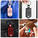 Custom Photo Congrats On Being My Husband - Anniversary Gift For Spouse, Lover, Couple - Personalized Leather Photo Keychain