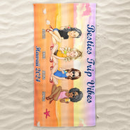 Voyage de vacances en famille - Cadeau pour la famille, les amis, les frères et sœurs - Serviette de plage personnalisée