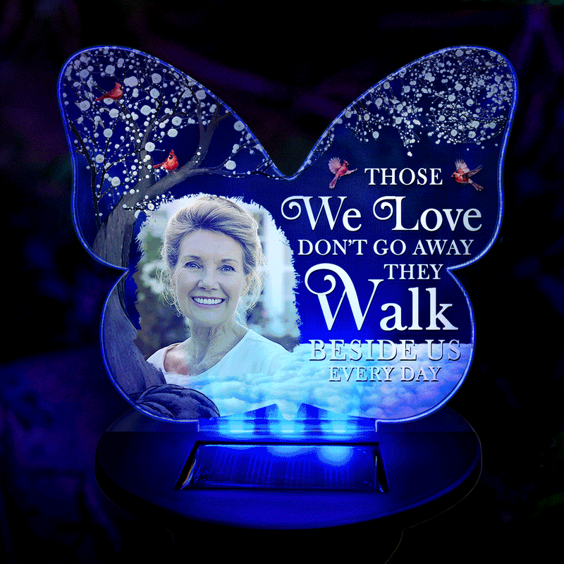 Custom Photo Although You Cannot See Me - Memorial Gift For Family, Friends, Siblings, Dad, Mom - Personalized Solar Light