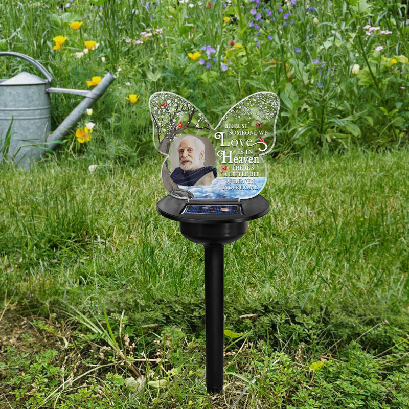 Custom Photo Although You Cannot See Me - Memorial Gift For Family, Friends, Siblings, Dad, Mom - Personalized Solar Light