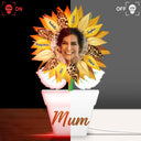 Custom Photo Nana, Mom, Auntie Sunflower - Birthday, Loving Gift For Mother, Grandma, Grandmother - Personalized Custom Shaped Photo Light Box
