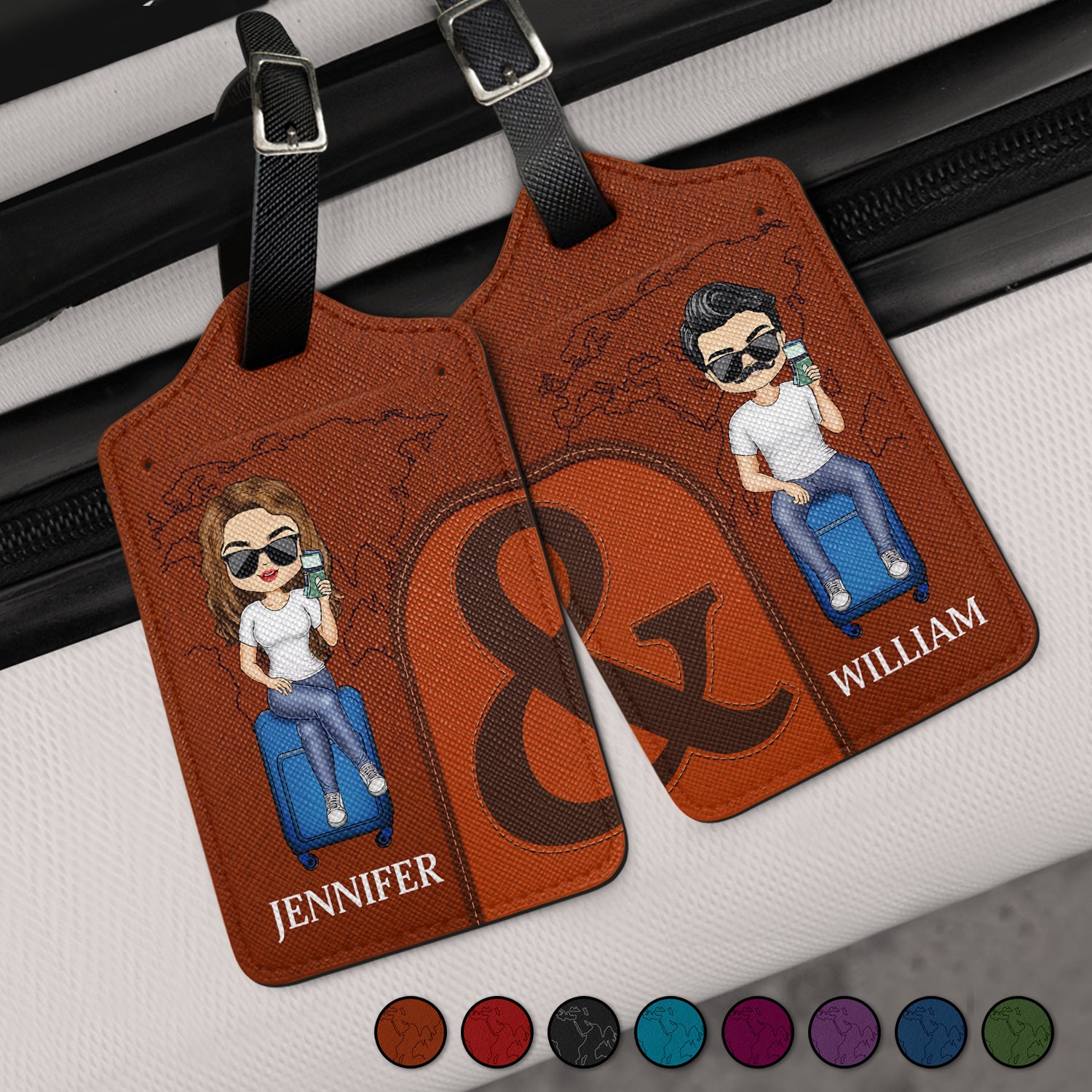 Travel Together - Gift For Couples, Traveling Gift - Personalized Combo 2 Luggage Tags