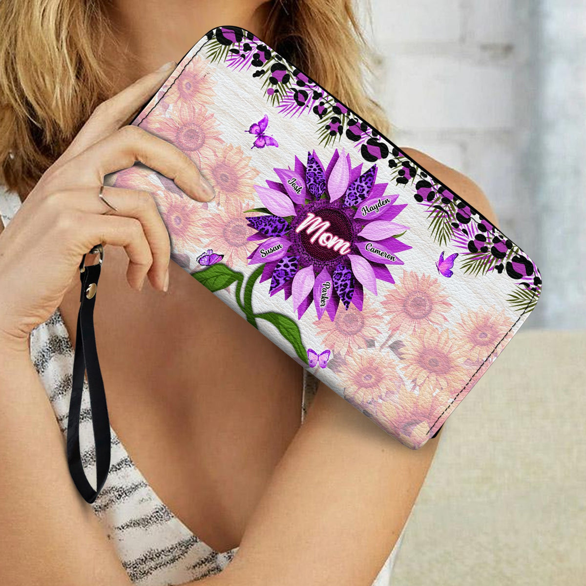 Grand-mère, grand-mère, grand-mère - Portefeuille long en cuir personnalisé - Cadeau d'anniversaire et d'amour pour maman, grand-mère, grand-mère