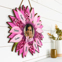 Custom Photo Nana, Mom, Auntie Family Sunflower - Birthday, Loving Gift For Mother, Grandma, Grandmother - Personalized Custom Shaped Wood Sign