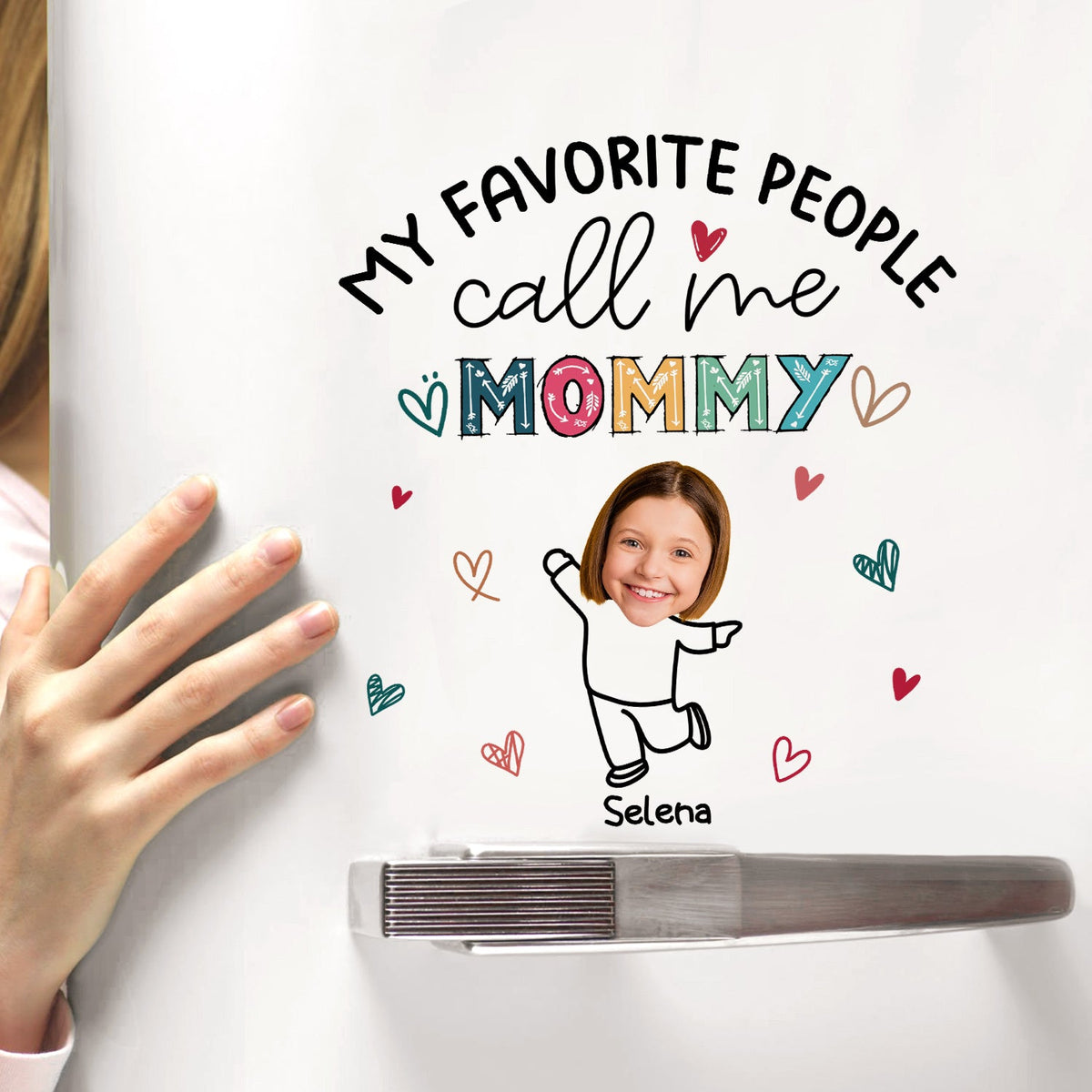 Custom Photo My Favorite People Call Me Nana, Mom - Loving Gift For Mother, Grandma, Grandmother - Personalized Decor Decal