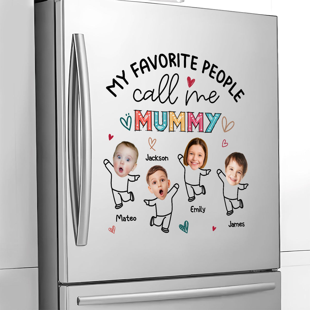 Custom Photo My Favorite People Call Me Nana, Mom - Loving Gift For Mother, Grandma, Grandmother - Personalized Decor Decal
