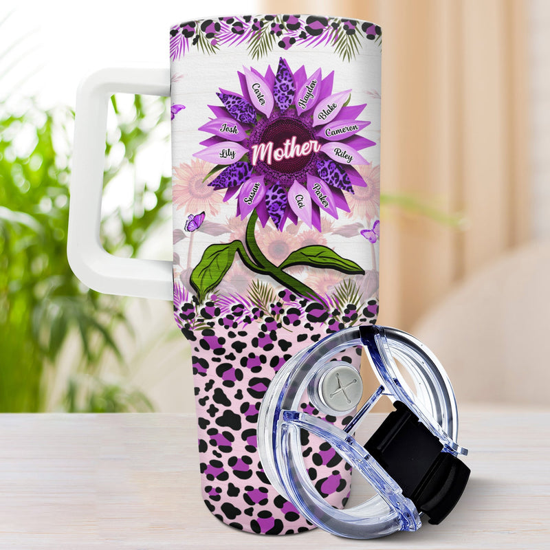Nana, Mom, Auntie Sunflower - Birthday, Loving Gift For Mother, Grandma, Grandmother - Personalized 40oz Tumbler With Straw