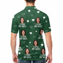 Polo personnalisé avec photo humoristique « J'aime mon amoureux » – Cadeau pour mari ou petit ami