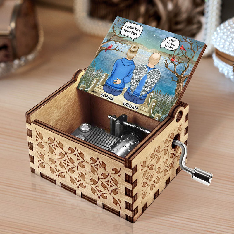I Miss You I Know - Memorial Gift For Family, Friends, Siblings - Personalized Spin Button, Hand Crank Music Box