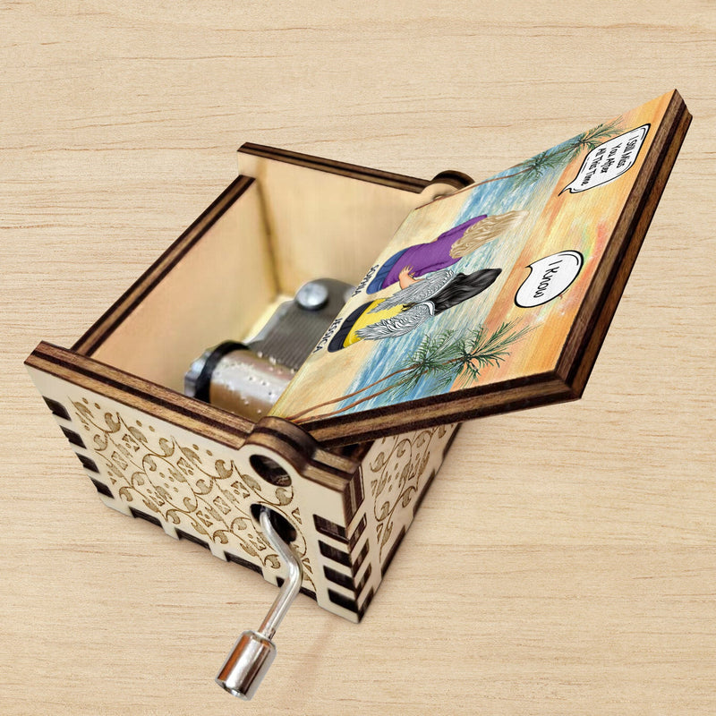 I Miss You I Know - Memorial Gift For Family, Friends, Siblings - Personalized Spin Button, Hand Crank Music Box