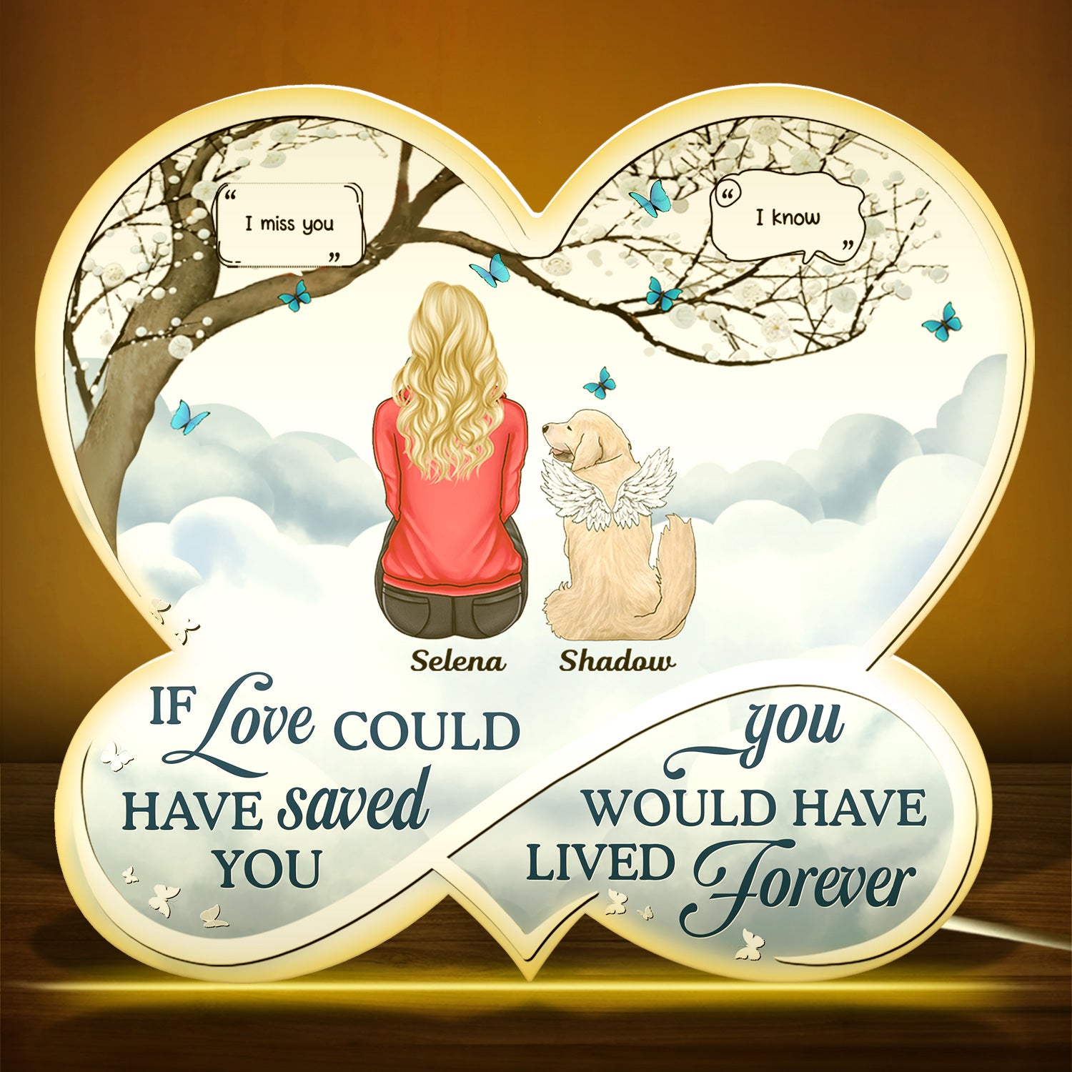 If Love Could Have Saved You - Memorial Gift For Pet Lovers, Dog Mom, Dog Dad, Cat Mom, Cat Dad - Personalized Custom Shaped Light Box