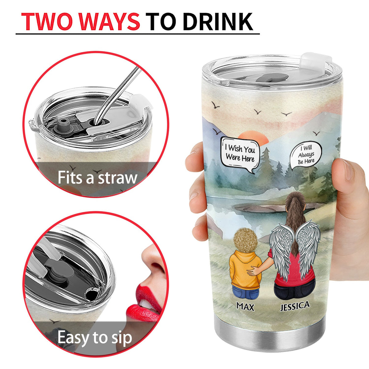 Tu me manques, je sais ! Cadeau commémoratif pour la famille, les amis, les frères et sœurs - Gobelet personnalisé