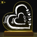 First Mom Now Grandma Floral - Gift For Mothers, Grandmas, Aunties - Personalized 3D Led Light Wooden Base