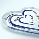 First Mom Now Grandma Floral - Gift For Mothers, Grandmas, Aunties - Personalized Heart Shaped Acrylic Plaque