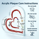 First Mom Now Grandma Floral - Gift For Mothers, Grandmas, Aunties - Personalized Heart Shaped Acrylic Plaque