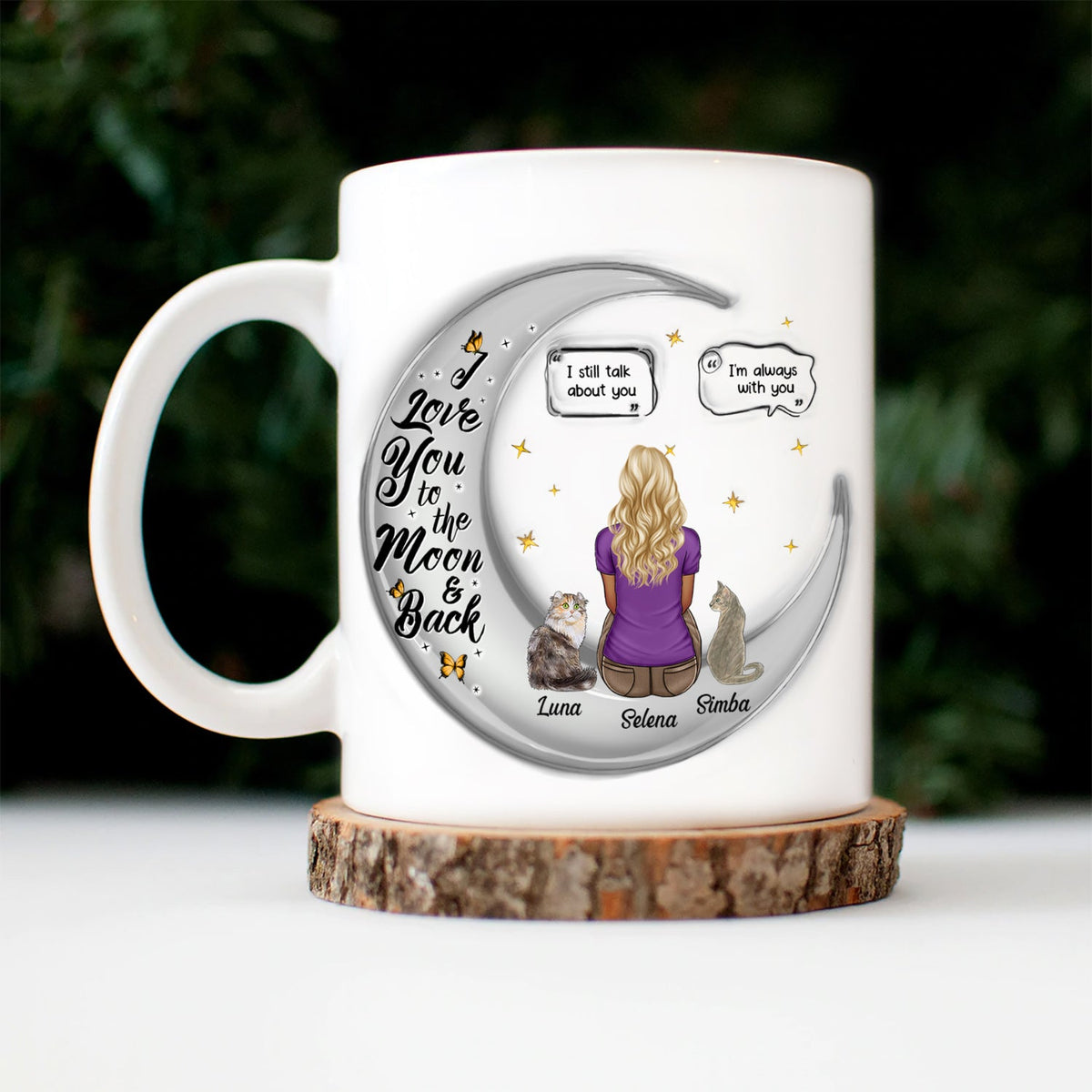 I Love You To The Moon And Back - Memorial Gift For Pet Lovers, Dog Mom, Dog Dad, Cat Mom, Cat Dad - 3D Inflated Effect Printed Mug, Personalized Mug