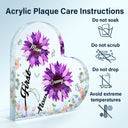 First Mom Now Grandma - Gift For Mothers, Grandmas, Aunties - Personalized Heart Shaped Acrylic Plaque