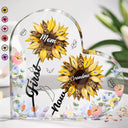 First Mom Now Grandma - Gift For Mothers, Grandmas, Aunties - Personalized Heart Shaped Acrylic Plaque