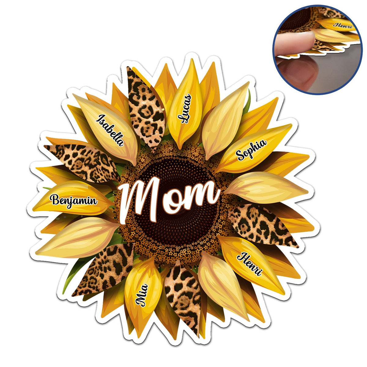 Nana, Mom, Auntie Family Sunflower - Birthday, Loving Gift For Mother, Grandma, Grandmother - Personalized Magnet