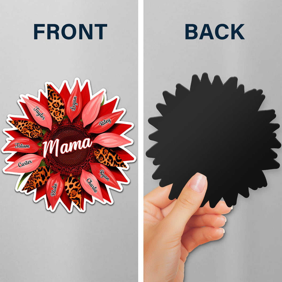 Nana, Mom, Auntie Family Sunflower - Birthday, Loving Gift For Mother, Grandma, Grandmother - Personalized Magnet