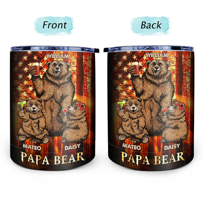 Papa Bear - Birthday, Loving Gift For Dad, Father, Papa, Grandpa, Grandfather - Personalized Lowball Tumbler