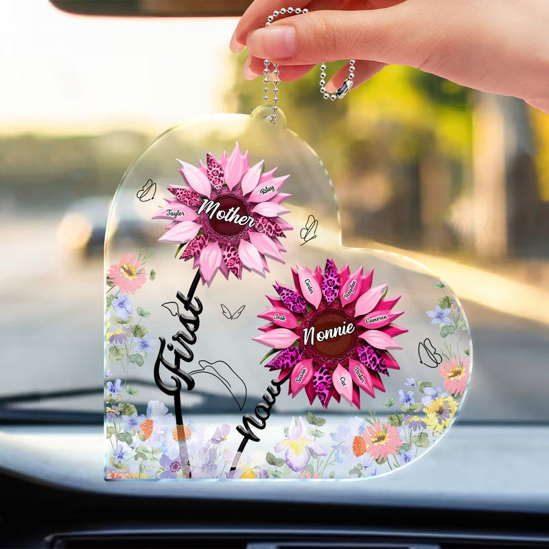 First Mom Now Grandma - Gift For Mothers, Grandmas, Aunties - Personalized Acrylic Car Hanger