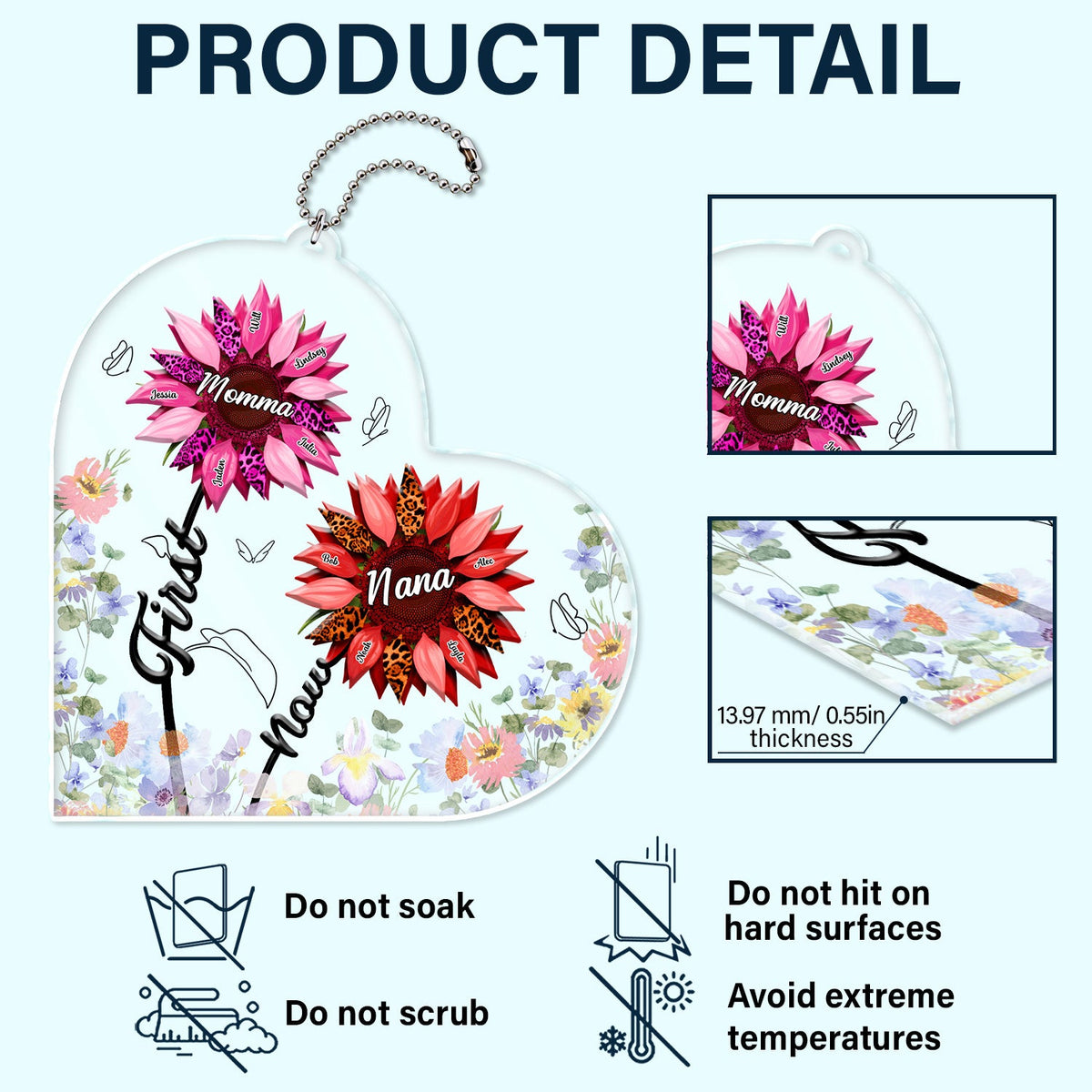 First Mom Now Grandma - Gift For Mothers, Grandmas, Aunties - Personalized Acrylic Car Hanger