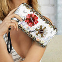 First Mom Now Grandma - Gift For Mothers, Grandmas, Aunties - Personalized Leather Long Wallet