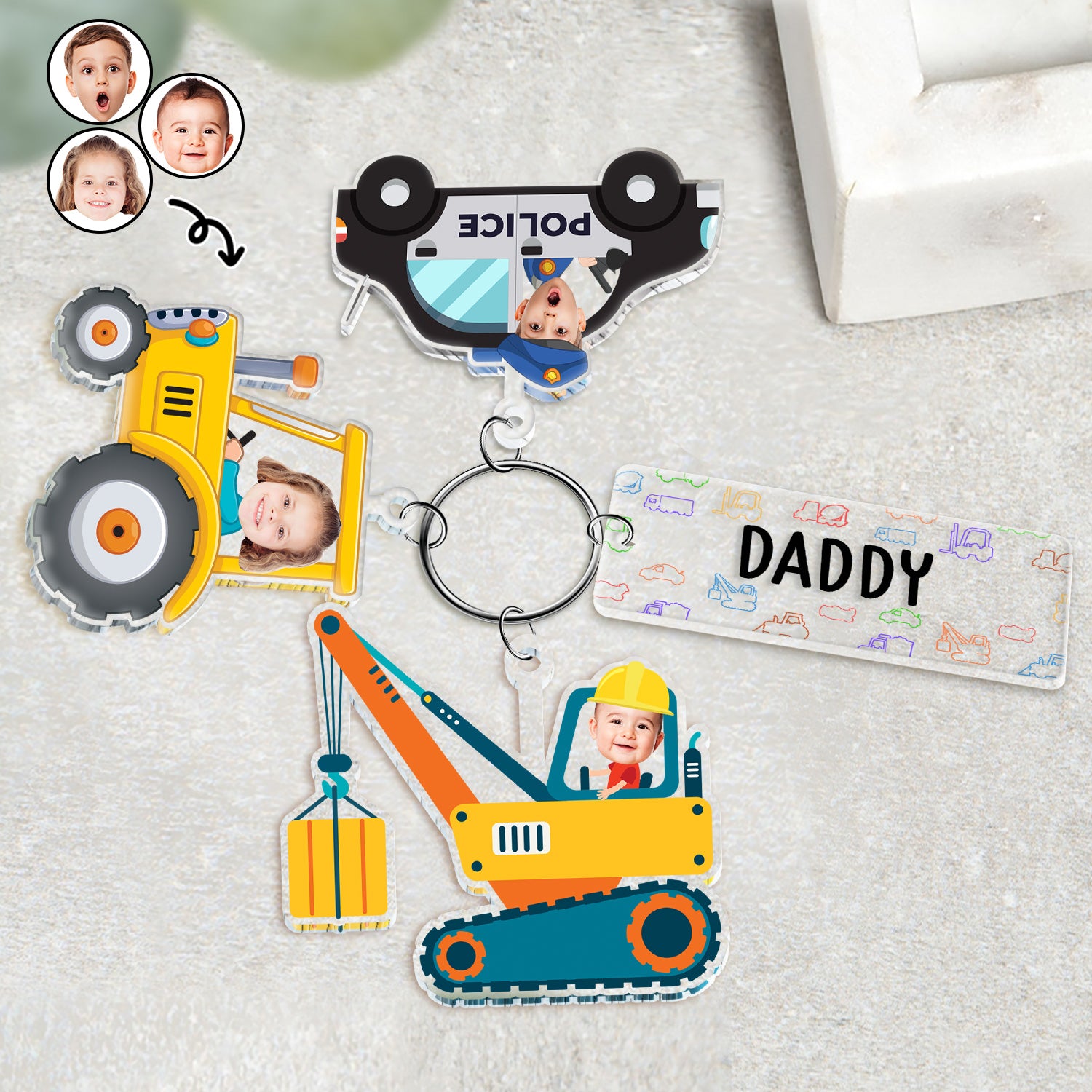 Custom Photo Nana Papa Mommy Daddy Our Grandkids - Loving Gift For Grandma, Grandparents, Mother, Father - Personalized Acrylic Tag Keychain
