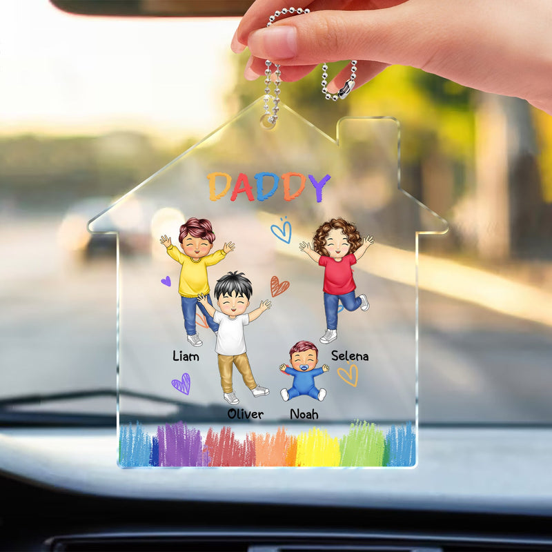 Our Grandkids - Loving Gift For Grandma, Grandpa, Grandparents, Mother, Father - Personalized Acrylic Car Hanger