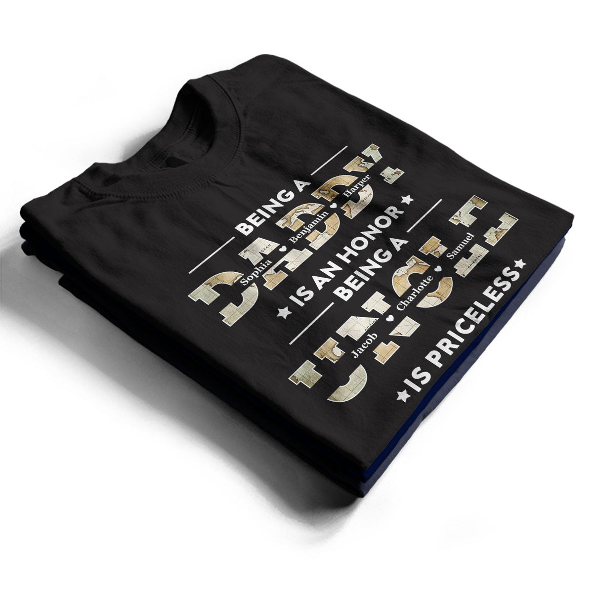 Being A Dad Is An Honor Being A Papa Is Priceless - Gift For Fathers, Grandpas - Personalized T Shirt