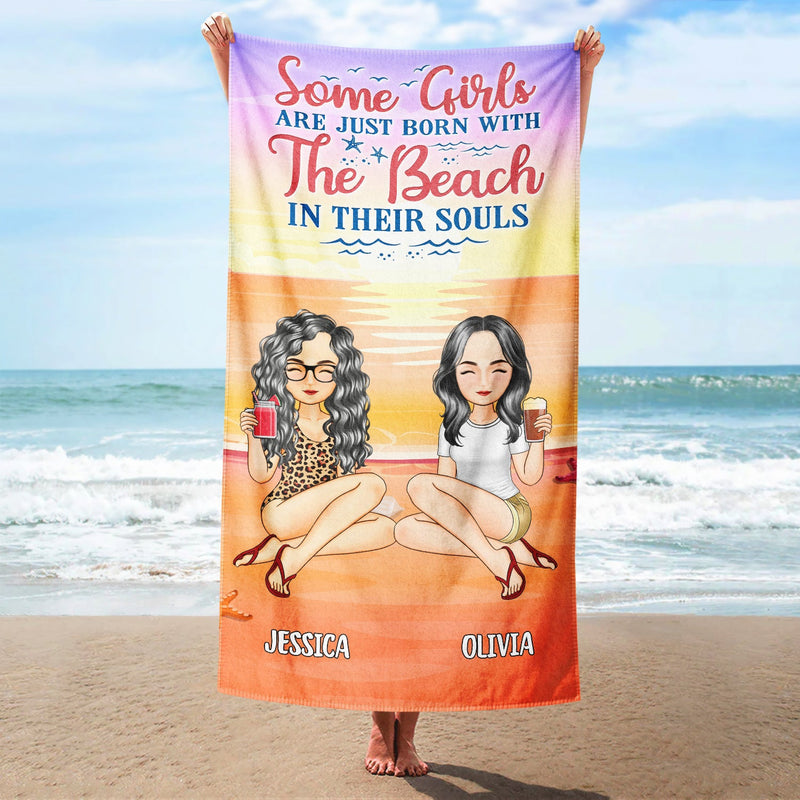 Best Friends Are The Sisters We Choose For Ourselves - Gift For BFF, Besties, Beach, Travel Lovers - Personalized Beach Towel