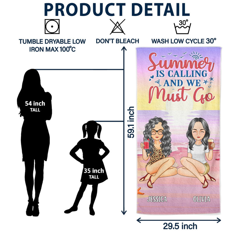 Best Friends Are The Sisters We Choose For Ourselves - Gift For BFF, Besties, Beach, Travel Lovers - Personalized Beach Towel