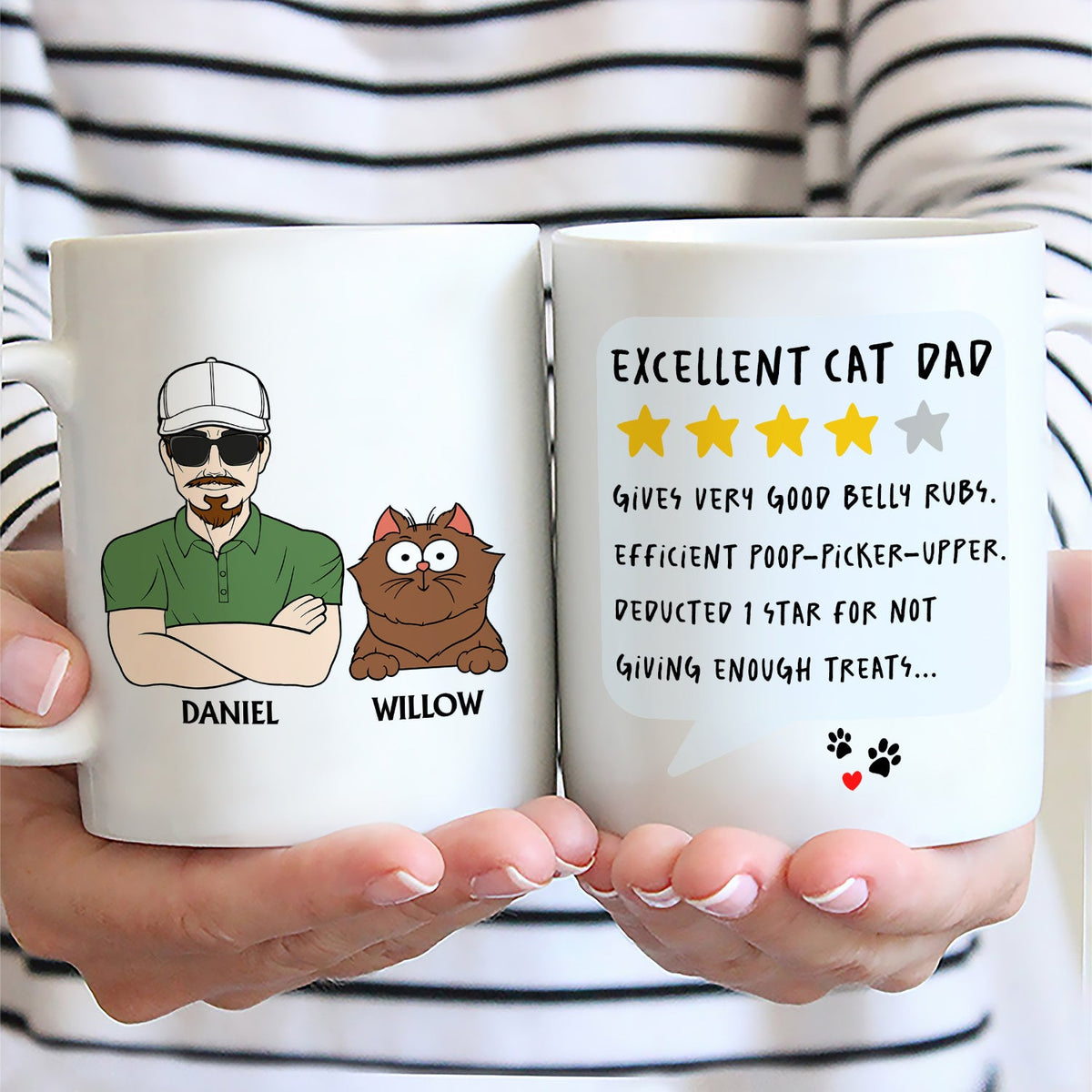 Excellent Dog Dad Cat Dad But Only 4 Stars - Personalized Mug