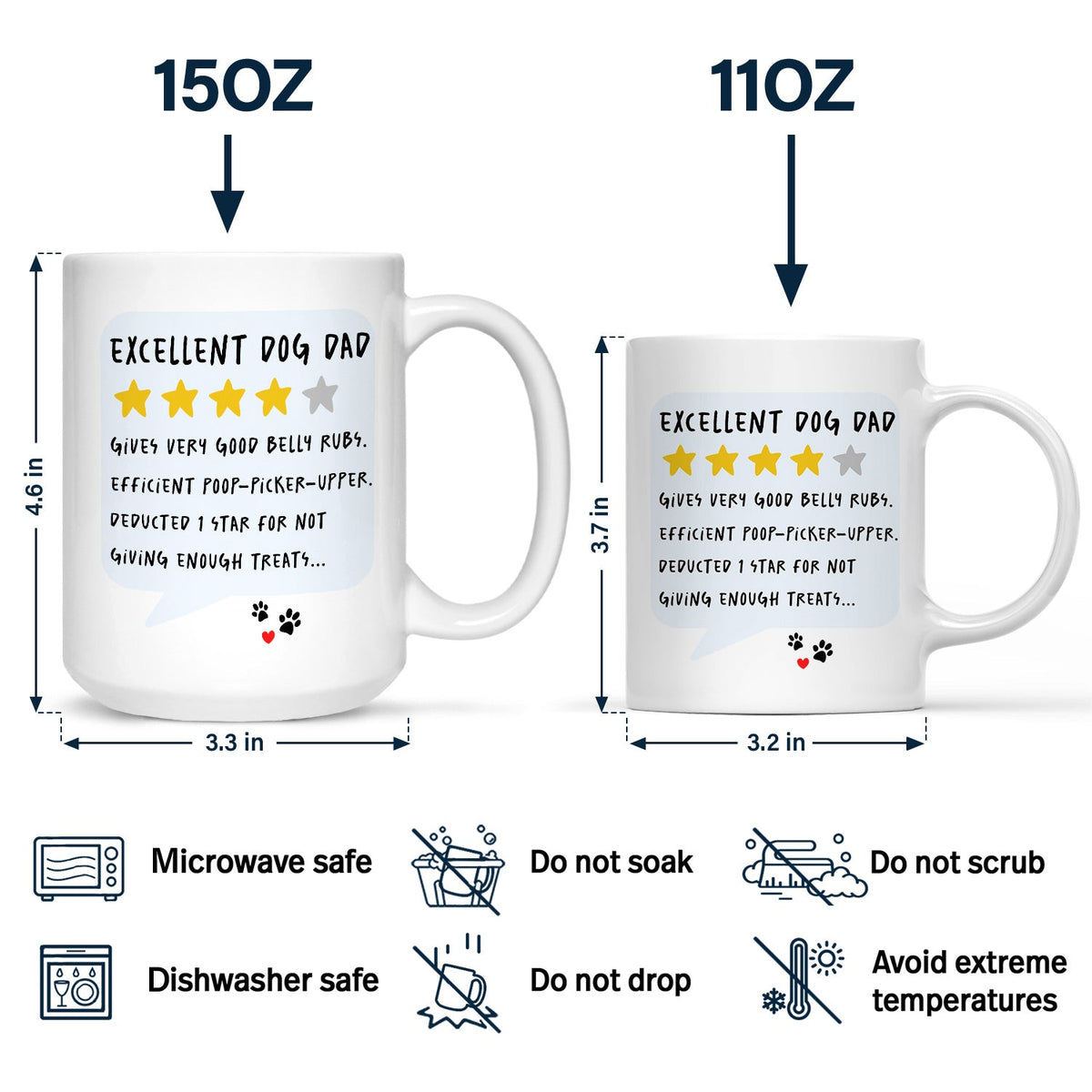 Excellent Dog Dad Cat Dad But Only 4 Stars - Personalized Mug