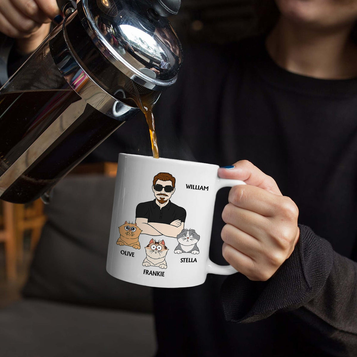 Excellent Dog Dad Cat Dad But Only 4 Stars - Personalized Mug
