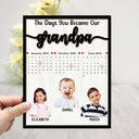 Custom Photo Calendar The Day You Became Our Dad Mom - Personalized 2-Layered Wooden Plaque With Stand