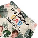 Custom Photo This Awesome Daddy Papa Belongs To - Personalized Unisex Beach Shorts