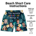 Custom Photo This Awesome Daddy Papa Belongs To - Personalized Unisex Beach Shorts