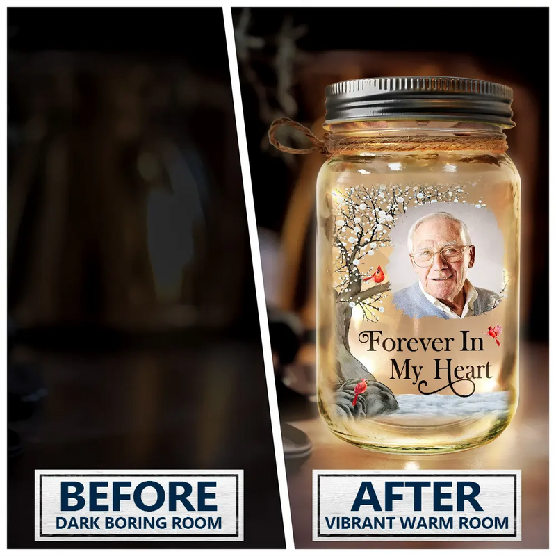 Custom Photo I'm Always With You - Personalized Mason Jar Light