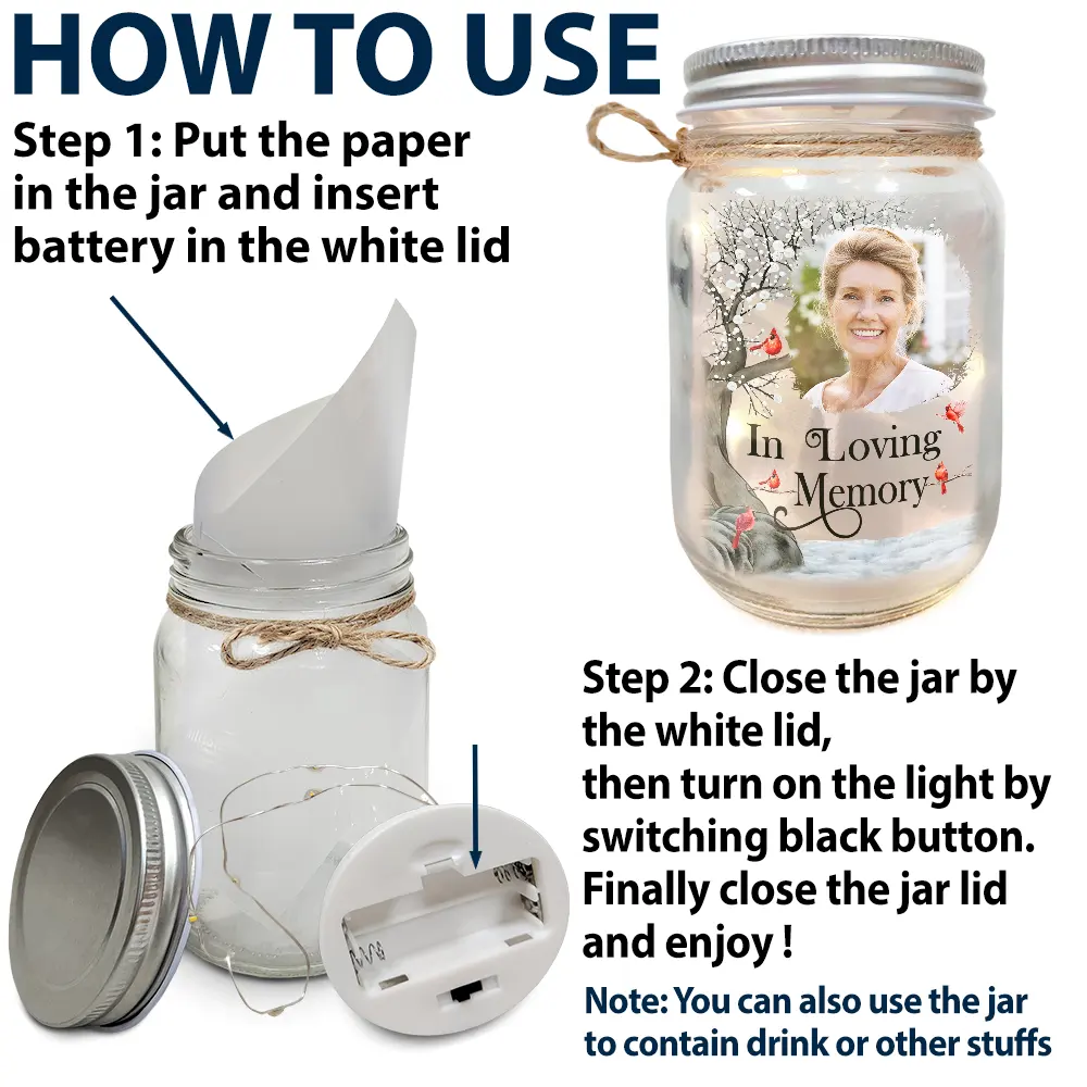 Custom Photo I'm Always With You - Personalized Mason Jar Light