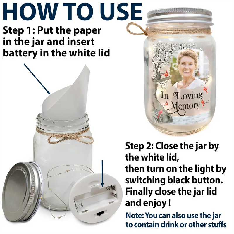 Custom Photo I'm Always With You - Personalized Mason Jar Light