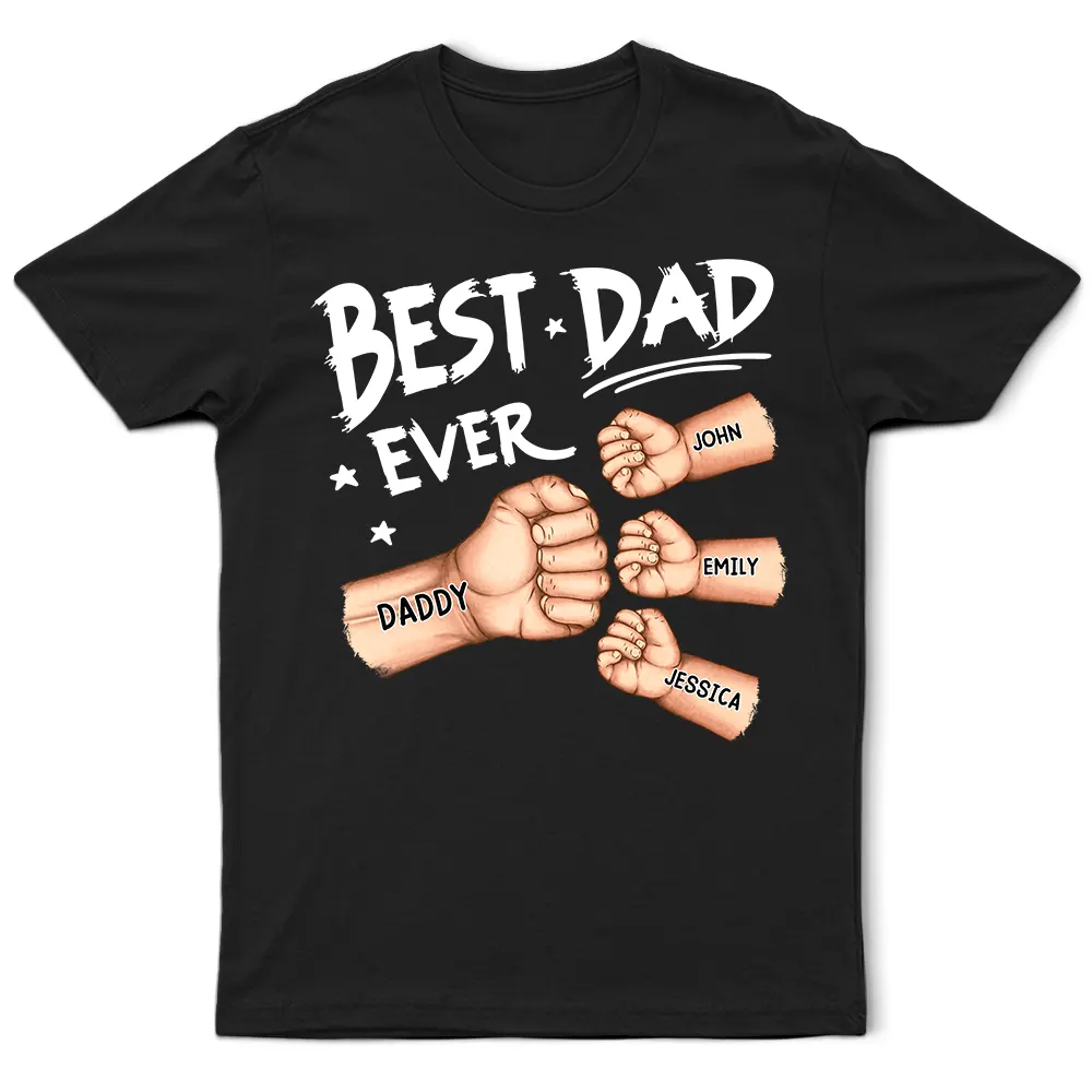 Best Dad Grandpa Ever Fist Bump - Personalized T Shirt